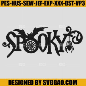 Spooky Embroidery Design, Spider Spooky Embroidery File