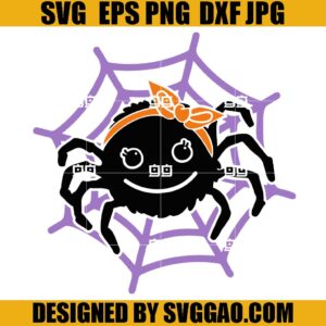 Girl Spider SVG, Cute Spider With Bow SVG, Halloween SVG