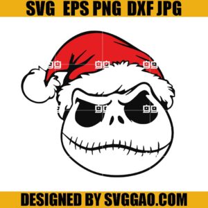 Santa Jack Skellington SVG, Nighmare SVG, Christmas Jack Skellington SVG