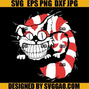 Cheshire Cat Xmas SVG, Christmas Cat SVG, Holiday Christmas SVG