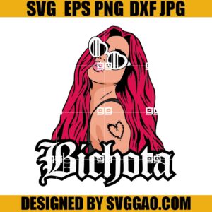 Karol G Red Hair SVG, Heart Tattoo SVG, Bichota SVG