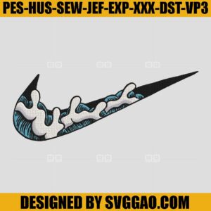 Wave Logo Nike Embroidery Design, Just Do It Wave Embroidery File