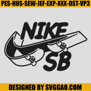 Nike SB Embroidery Desgin, Nike Skateboard Embroidery File