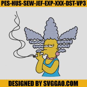 Marge Simpson Smoking Adidas Embroidery Design, Bart Simpson Embroidery File