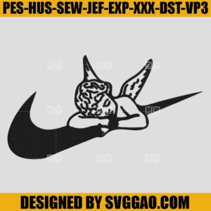 Angel Nike Embroidery Machine File, Baby Angel Embroidery Design