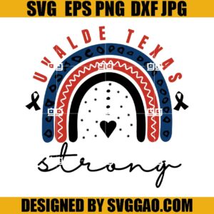 Rainbow Uvalde Texas SVG, Uvalde Texas Strong Rainbow SVG, Black Ribbon SVG