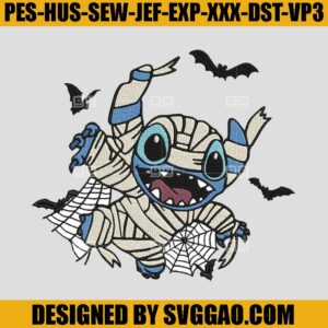 Stich Halloween Embroidery Design, Stich Bat Embroidery Machine File