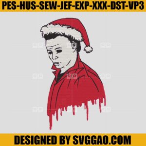 Santa Michael Myers Embroidery Design, Michael Myers Chrirstmas Embroidery Machine File