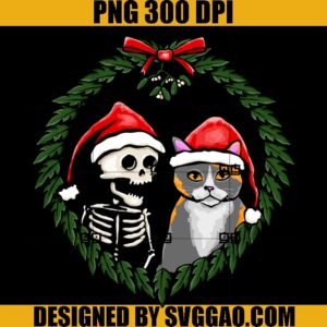 Under the Mistletoe PNG, Skull Cat Chritsmas PNG