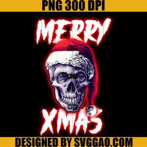 Merry Xmas PNG, Santa Skull Chirstmas PNG