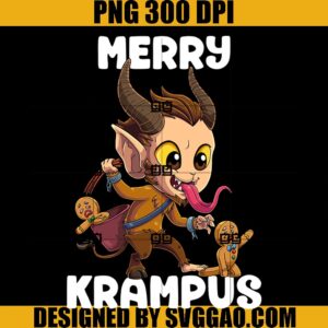 Kawaii Merry Krampus PNG, Germanic Christmas PNG, Demon Horror Cookies PNG