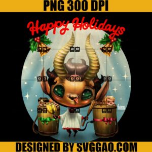 Happy Holidays PNG, Kawaii Krampus PNG