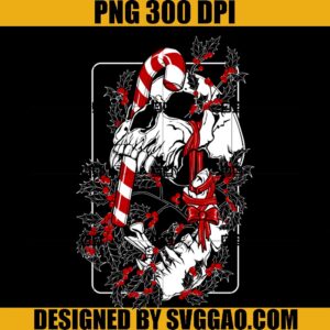Deck The Skulls With Boughs Of Holly PNG, Skull Chritsmas PNG