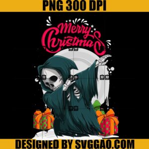 Dabbing Grim Reaper Skeleton PNG, Merry Christmas Gifts PNG