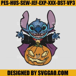 Stitch Pumpkin Embroidery Design, Halloween Stitch And Harry Embroidery File