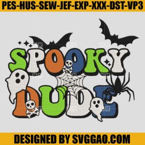 Spooky Dude Embroidery Design, Halloween Boo Bad Embroidery FIle