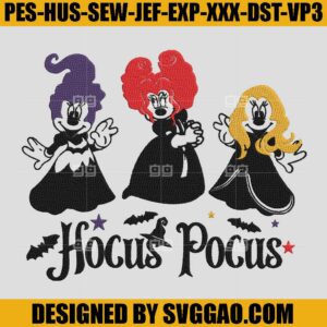 Mouse Hocus Pocus Embroidery File, Disney Mouse Embroidery Design