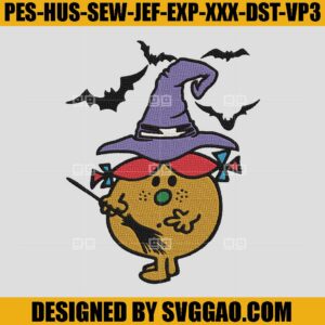 Little Miss Witch Embroidery Design, Miss Witch Embroidery File