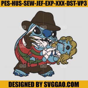 Freddy Stitch Krueger Embroidery Design, Halloween Disney Embroidery File