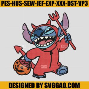 Devil Stitch Embroidery Design, Disney Halloween Embroidery Design
