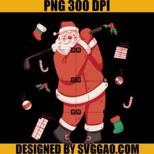 Christmas Golfing PNG, Santa Golfing PNG