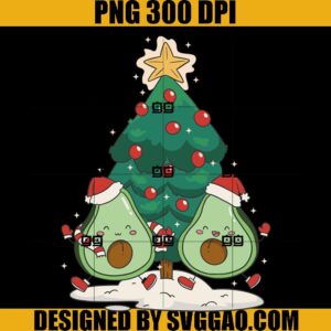 Christmas Avocado PNG, Santa Avocado PNG, Christmas Tree PNG