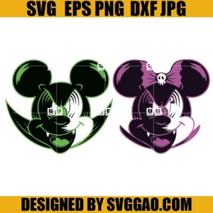 Mickey Vampire SVG Bundle, Mickey And Minie Halloween SVG