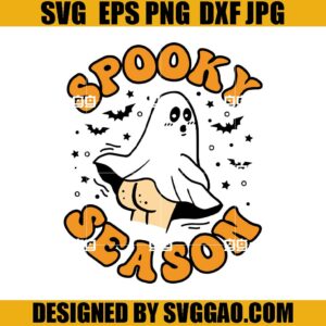 Halloween Spooky Season SVG, Retro Halloween Boo Ghost SVG