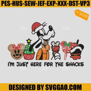 Snacks Christmas Embroidery Design, Santa Pluto Embroidery Design