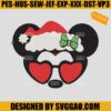 Minnie Christmas Sunglasses Embroidery Design, Santa Minnie Embroidery Design 2 Minnie Christmas Sunglasses Embroidery Design, Santa Minnie Embroidery Design