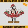 Disney Pluto Merry Christmas Embroidery Design, Xmas Pluto Embroidery Design