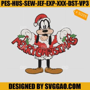 Disney Pluto Merry Christmas Embroidery Design, Xmas Pluto Embroidery Design