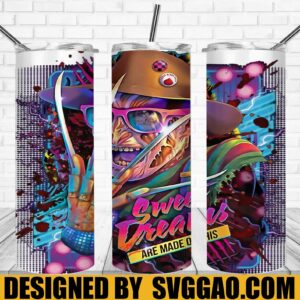 Halloween Horror Freddy 20oz Skinny Tumbler Designs PNG, Sublimation Designs PNG