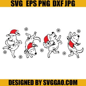 Dancing Dogs Santa Hat SVG, Dogs Santa Hat SVG, Merry Christmas SVG