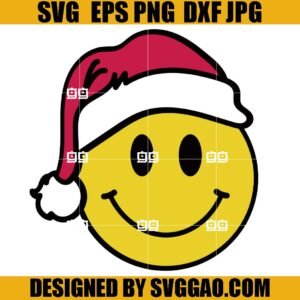 Smiley Santa SVG, Smiley Santa Claus SVG, Santa Hat SVG