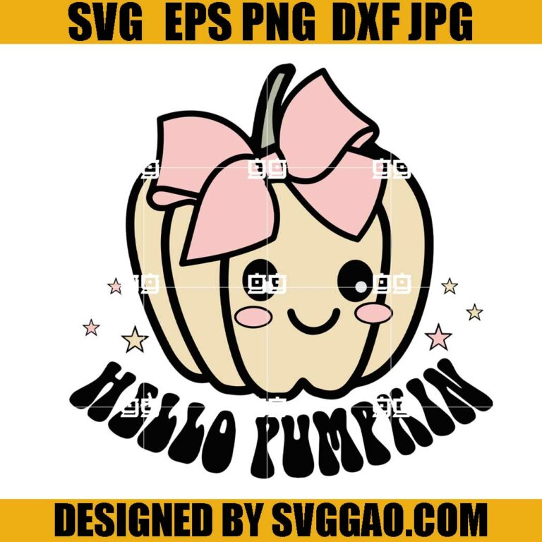Hello Pumpkin SVG, Cute Pumpkin SVG, Halloween SVG