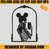 Mickey Skeleton Embroidery Design, Keleton Halloween Embroidery Design
