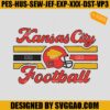 Kansas City Football Embroidery Design, Kansas City Team Retro Logo Embroidery Design