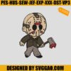 Jason Voorhees Embroidery Design, Jason Voorhees Horror Character Embroidery Design