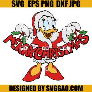 Santa Donald Duck SVG, Merry Christmas SVG, Xmas Vibes SVG