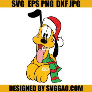 Cute Pluto Xmas SVG, Santa Pluto SVG, Merry Christmas SVG