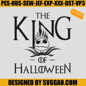 The King Of Halloween Embroidery Design, Jack Skellington Embroidery File