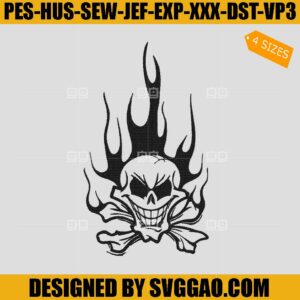 Halloween Skull Embrroidery Design, Halloween Embroidery File