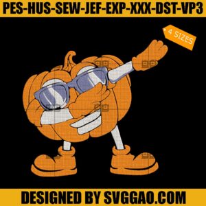 Halloween Dabbing Pumpkin Embroidery design, Pumpkin Embroidery File