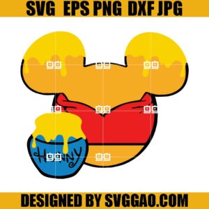 Winnie The Pooh Mouse Ears SVG, Disney SVG, Mickey Mouse SVG