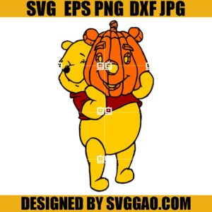 Winnie The Pooh Bear Pumpkin SVG, Pooh Fall Halloween SVG, Pumpkin SVG