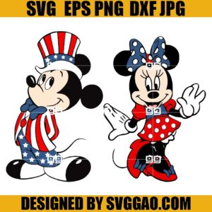 Mickey SVG 4th Of July SVG Bundle, Mickey And Minnie Flag US SVG