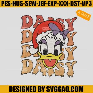 Daisy Duck Santa Hat Embroidery Design, Christmas Disney Embroidery ...