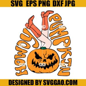 Howdy Pumpkin Cowgirl Boots SVG, Pumpkin Halloween SVG