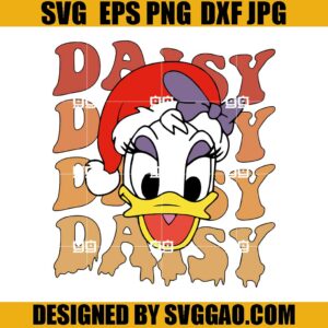 Daisy Duck Santa Hat SVG, Christmas Disney SVG, Merry Xmas SVG
